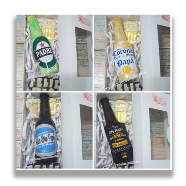 figura de chocolate botella de cerveza