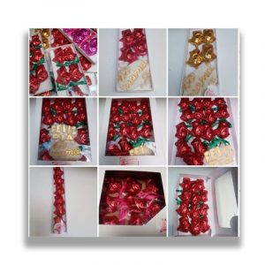 cajas de rosa acetato praline