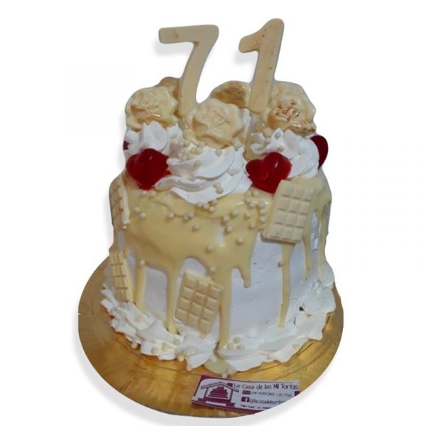 Drip cake chocolate blanco