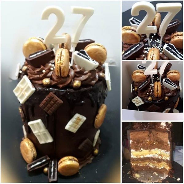 Drip cake tres chocolates