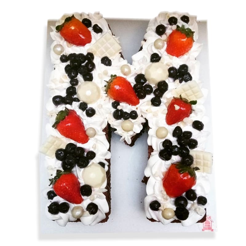 letter cake brownie