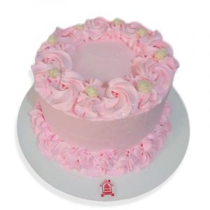 torta crema en rosa
