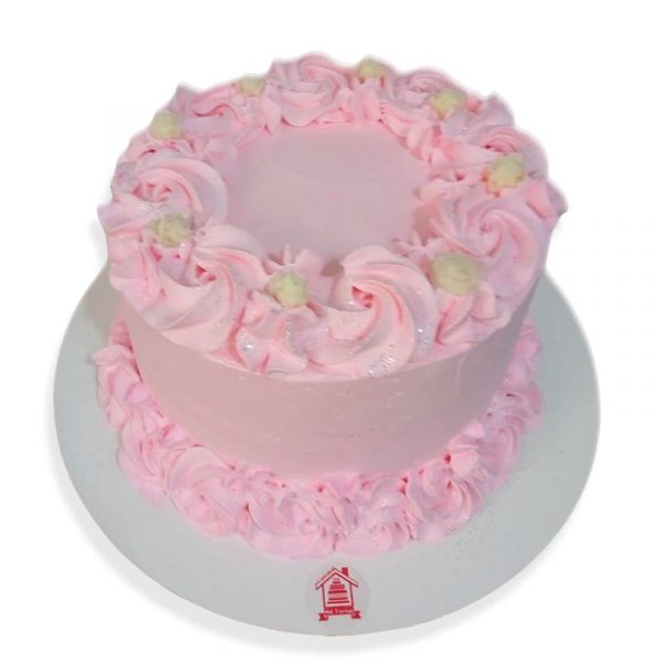 torta crema en rosa