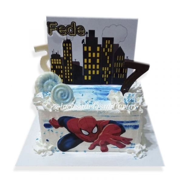 torta doble cara spiderman