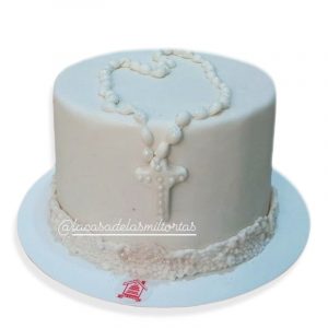 torta comunion blanca