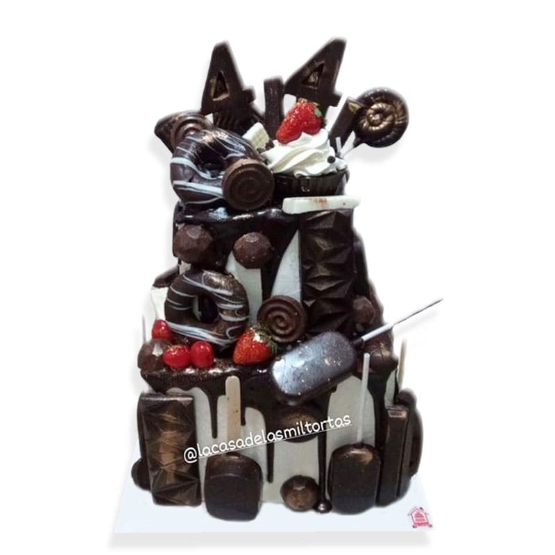 Torta Drip Golosinera con Chocolates