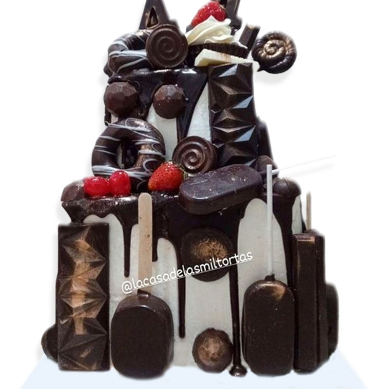 Torta Drip Golosinera con Chocolates